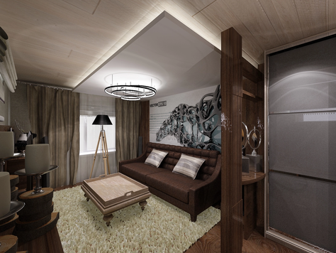 Дизайн интерьера в Ставрополе "Комната на мансарде"