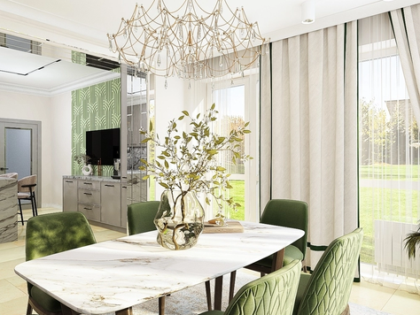 Дизайн интерьера Частного дома в Ставрополе "Кухня в природных красках"